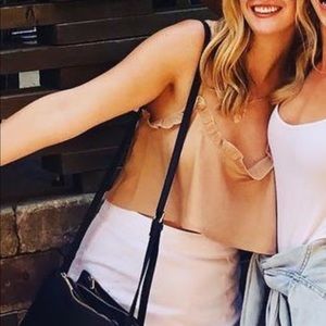 Princess Polly tan/brown flowy crop tank